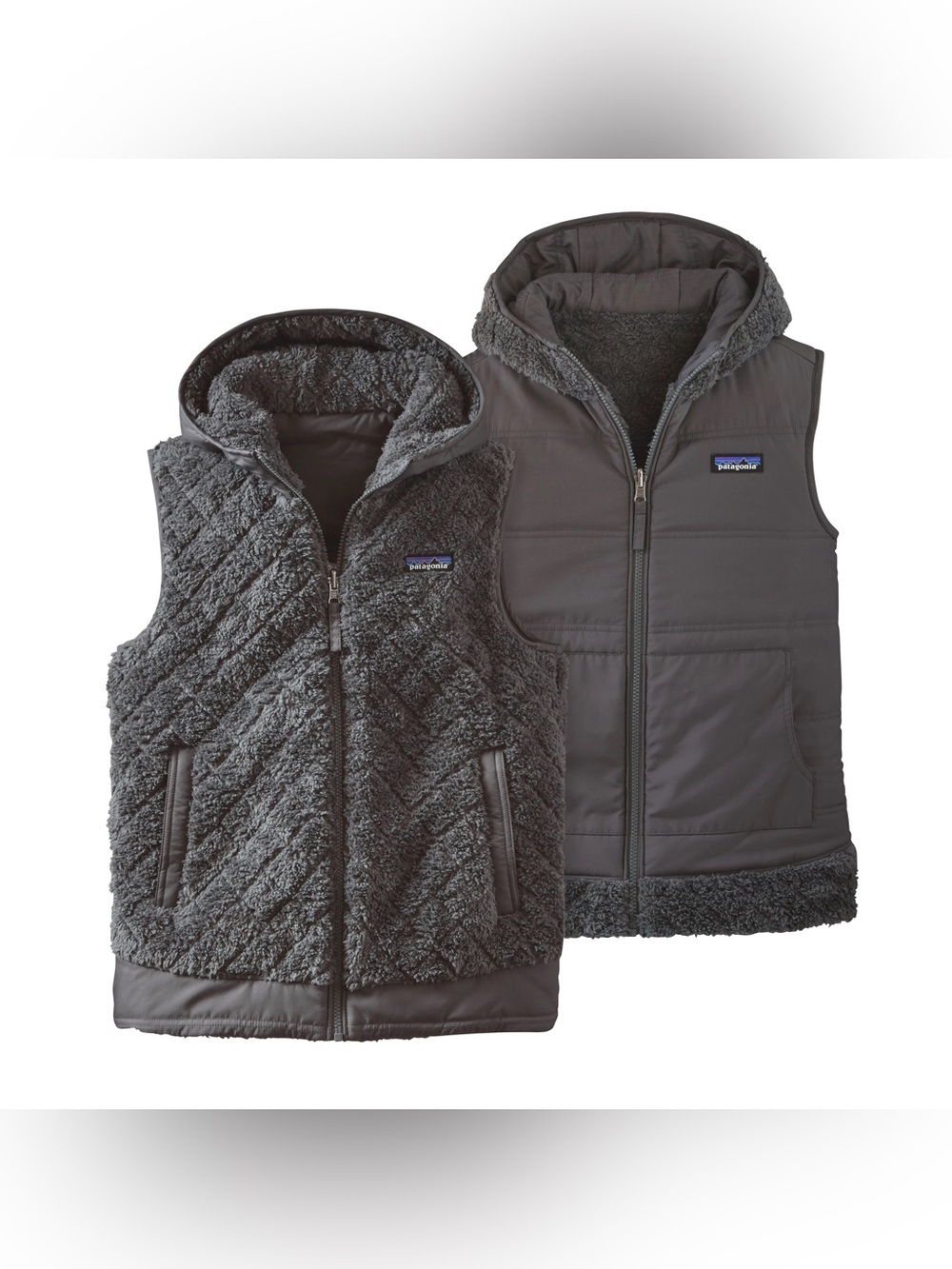 Patagonia Women's Los Gatos Hooded Fleece reversible vest Size medium